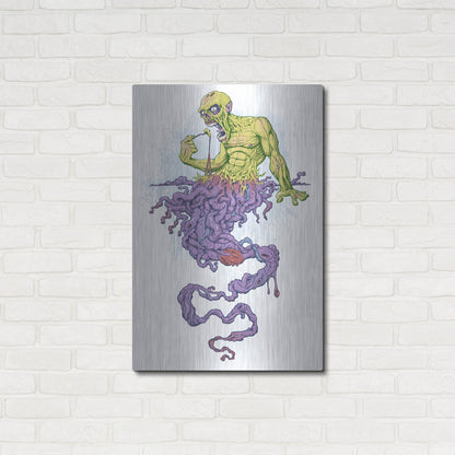 Luxe Metal Art 'Guy Eating Himself - Bon Appetit' by Flyland Designs, Metal Wall Art,24x36