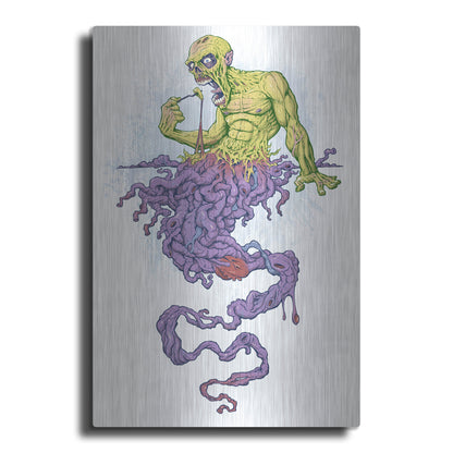 Luxe Metal Art 'Guy Eating Himself - Bon Appetit' by Flyland Designs, Metal Wall Art