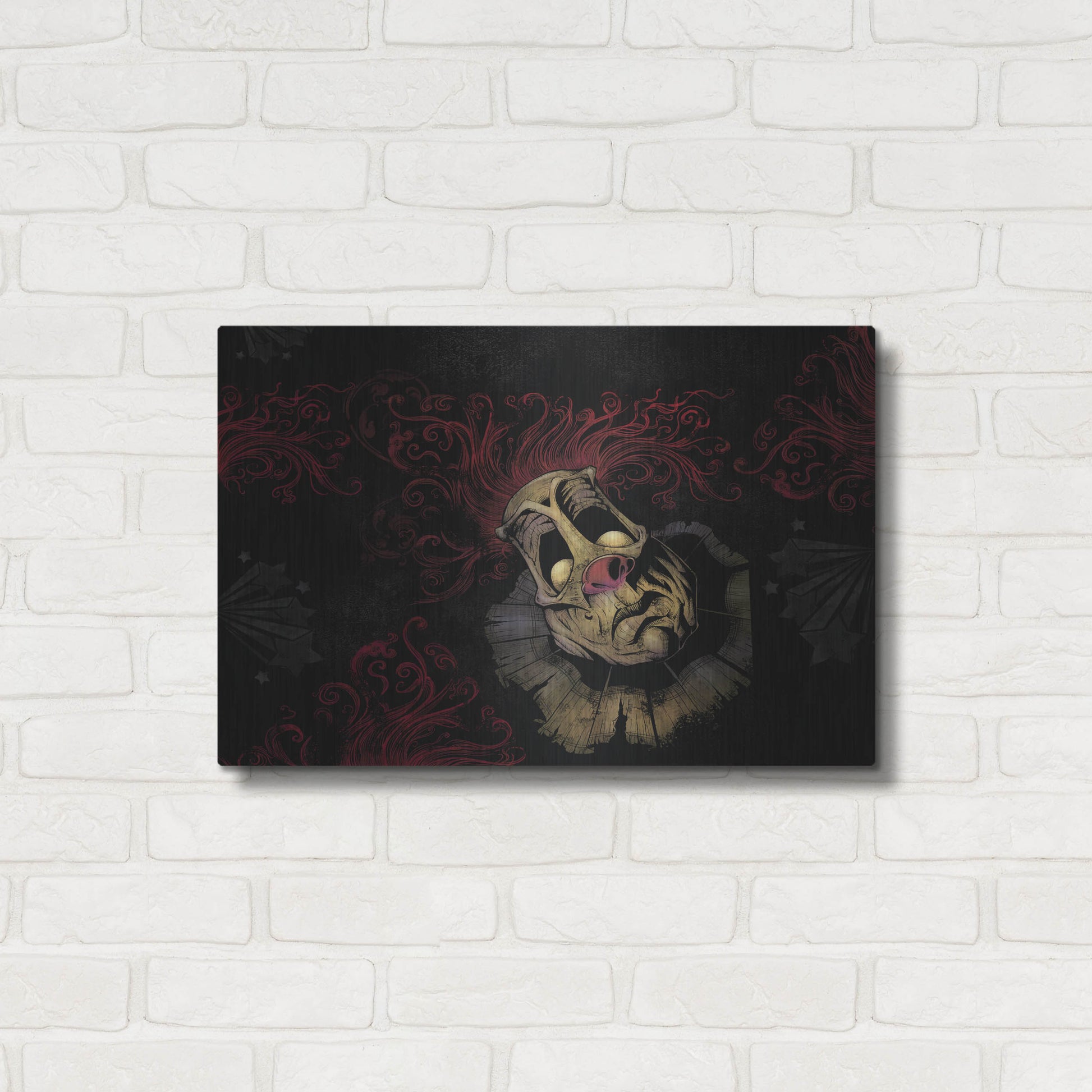 Luxe Metal Art 'RageOn Dark Clown' by Flyland Designs, Metal Wall Art,24x16