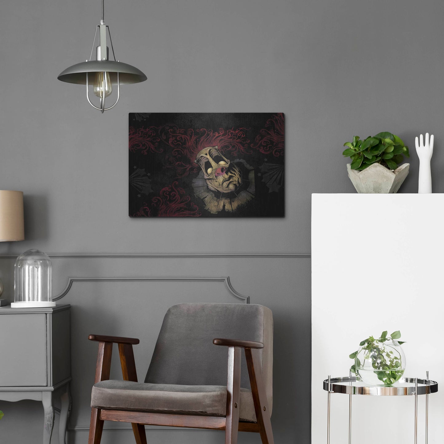 Luxe Metal Art 'RageOn Dark Clown' by Flyland Designs, Metal Wall Art,24x16