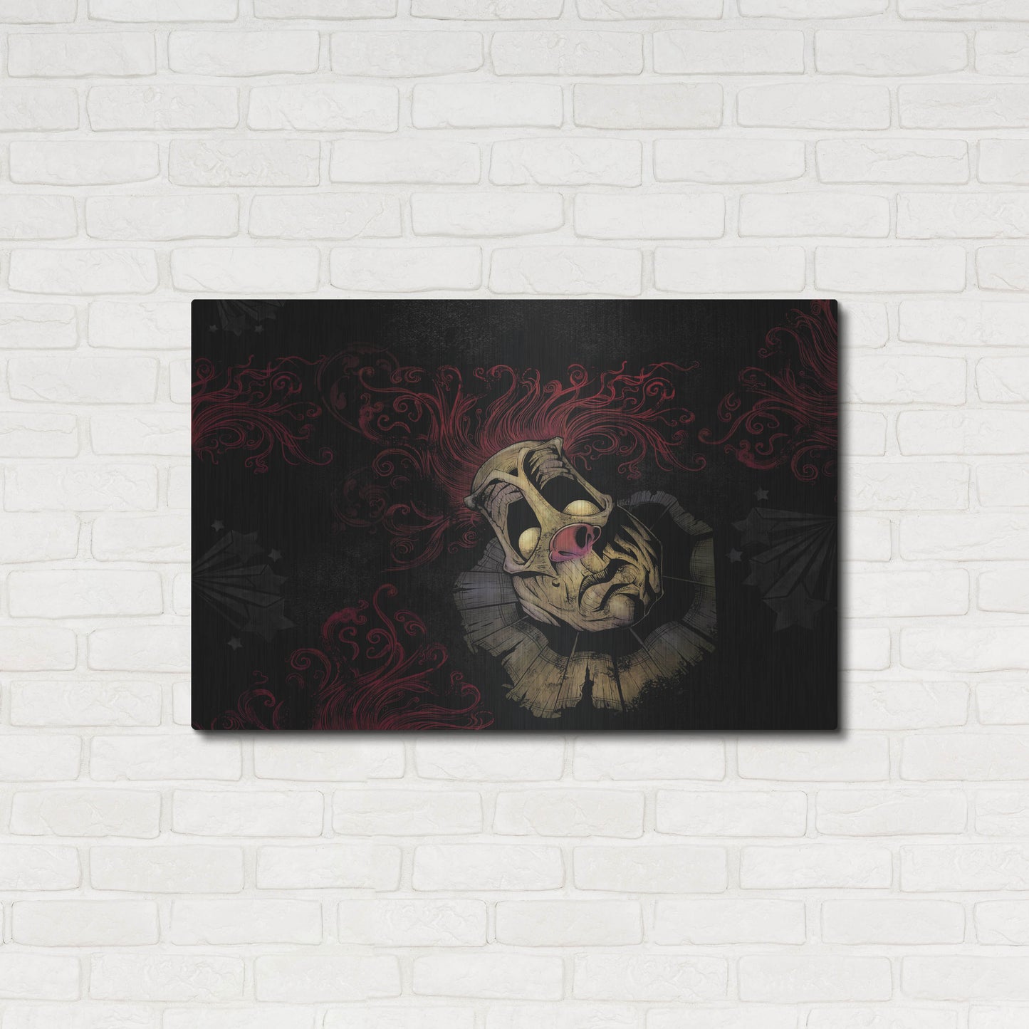 Luxe Metal Art 'RageOn Dark Clown' by Flyland Designs, Metal Wall Art,36x24