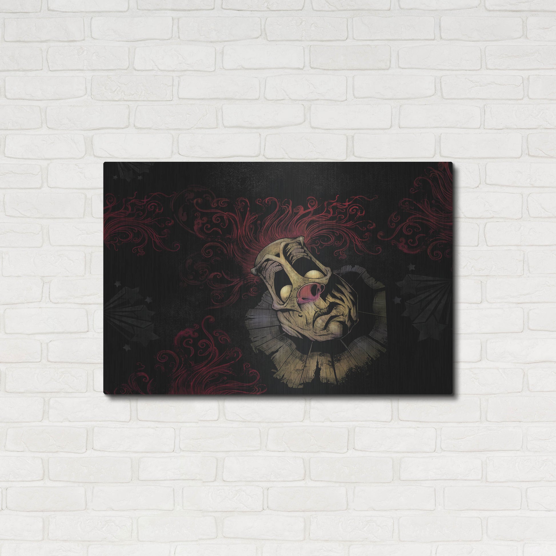 Luxe Metal Art 'RageOn Dark Clown' by Flyland Designs, Metal Wall Art,36x24