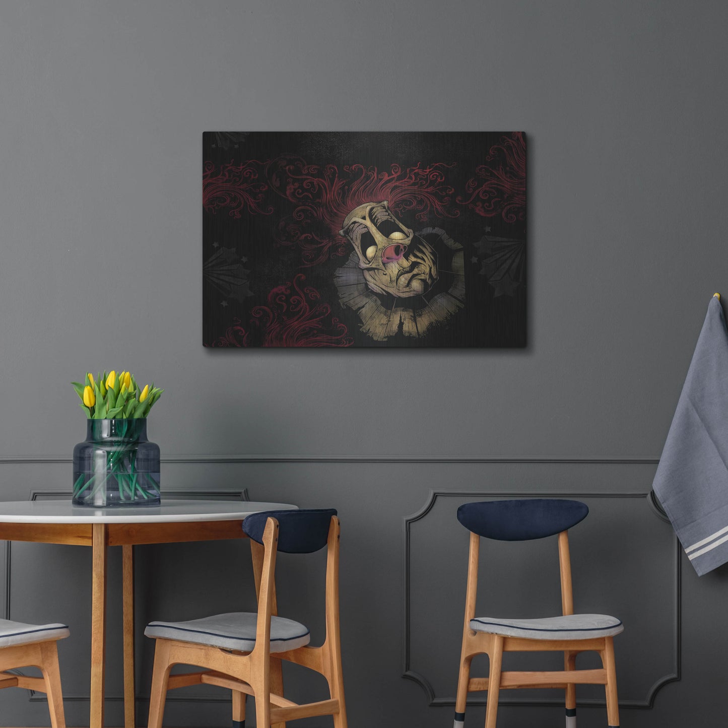 Luxe Metal Art 'RageOn Dark Clown' by Flyland Designs, Metal Wall Art,36x24