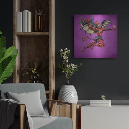 Luxe Metal Art 'Red Devil With Wings' by Flyland Designs, Metal Wall Art,24x24