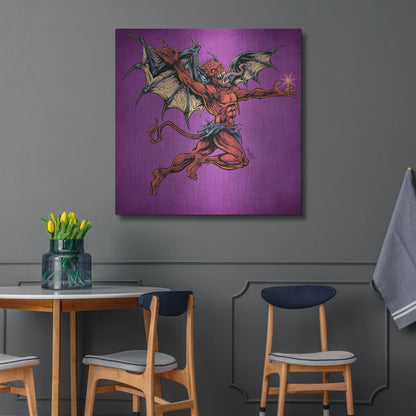 Luxe Metal Art 'Red Devil With Wings' by Flyland Designs, Metal Wall Art,36x36