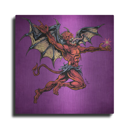 Luxe Metal Art 'Red Devil With Wings' by Flyland Designs, Metal Wall Art