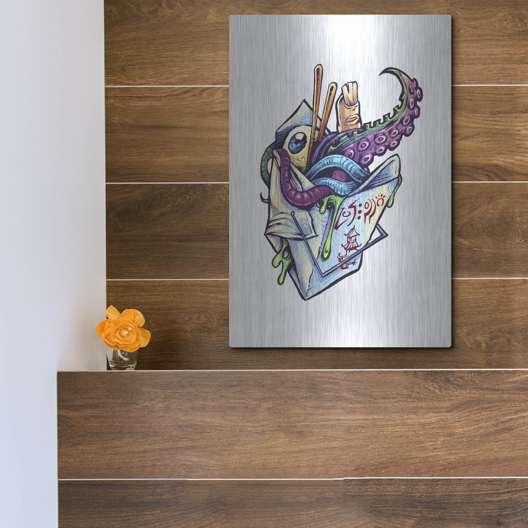 Luxe Metal Art 'Take Out Box' by Flyland Designs, Metal Wall Art,12x16