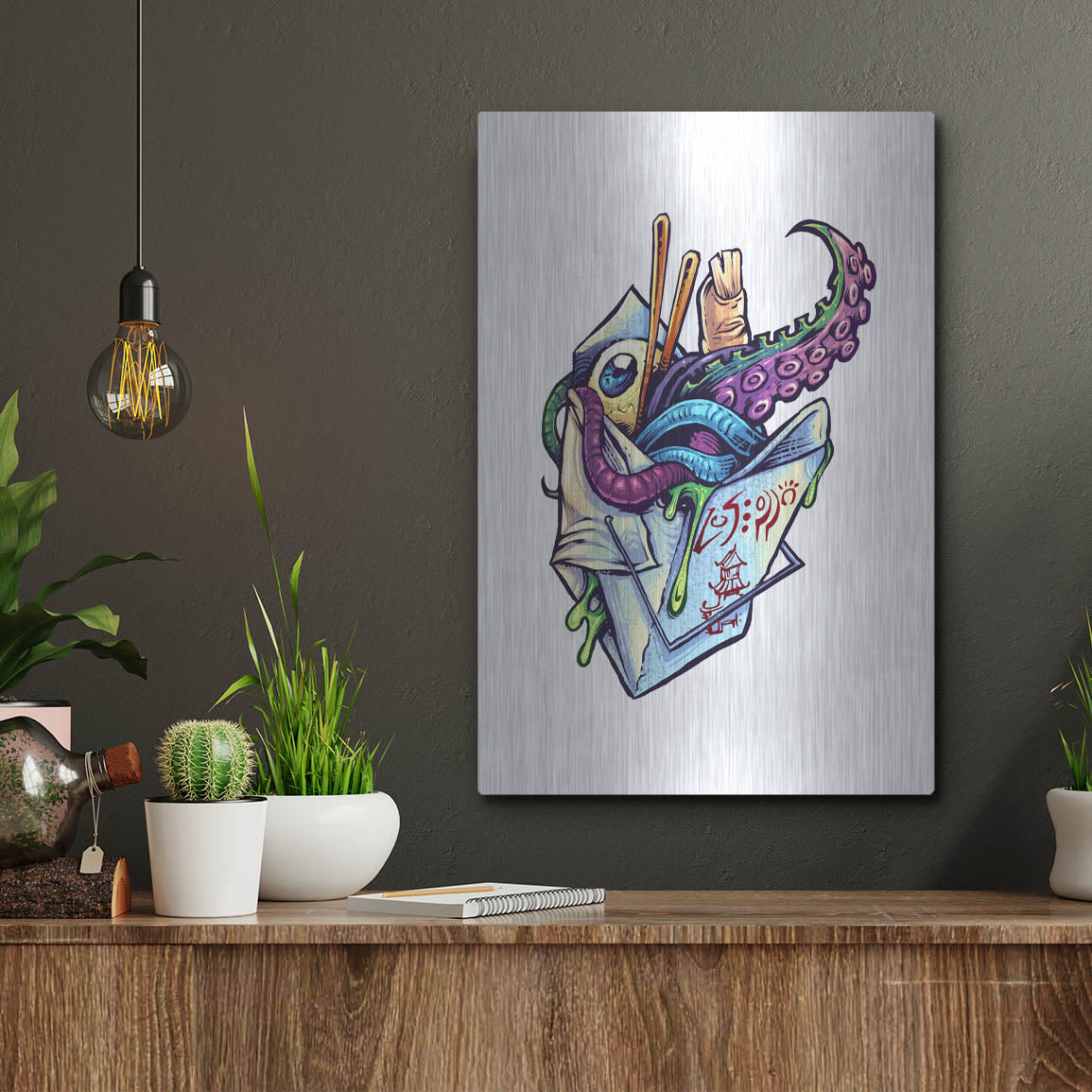 Luxe Metal Art 'Take Out Box' by Flyland Designs, Metal Wall Art,12x16