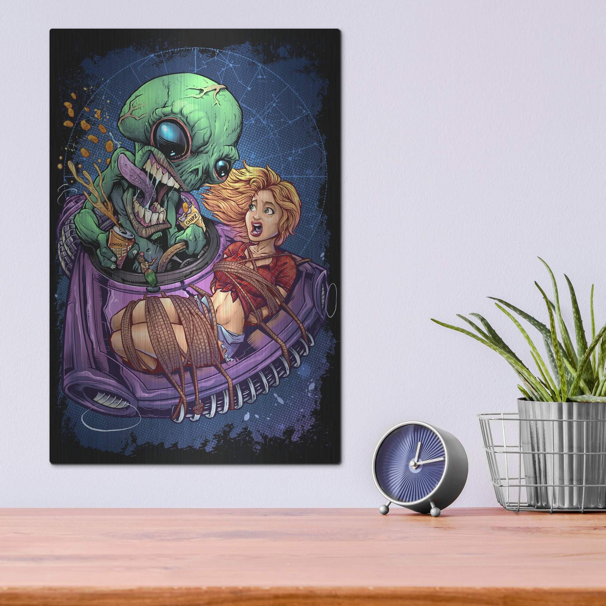 Luxe Metal Art 'Take Out' by Flyland Designs, Metal Wall Art,12x16