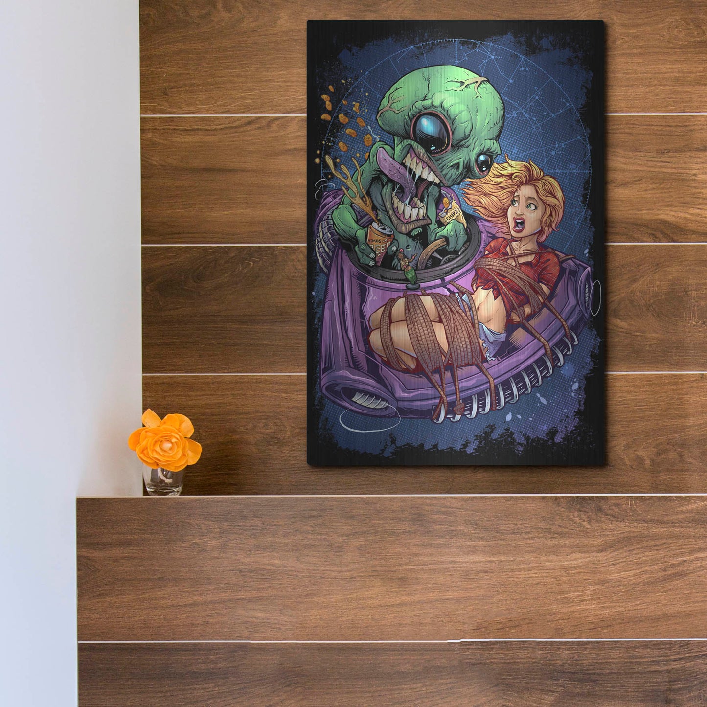 Luxe Metal Art 'Take Out' by Flyland Designs, Metal Wall Art,12x16