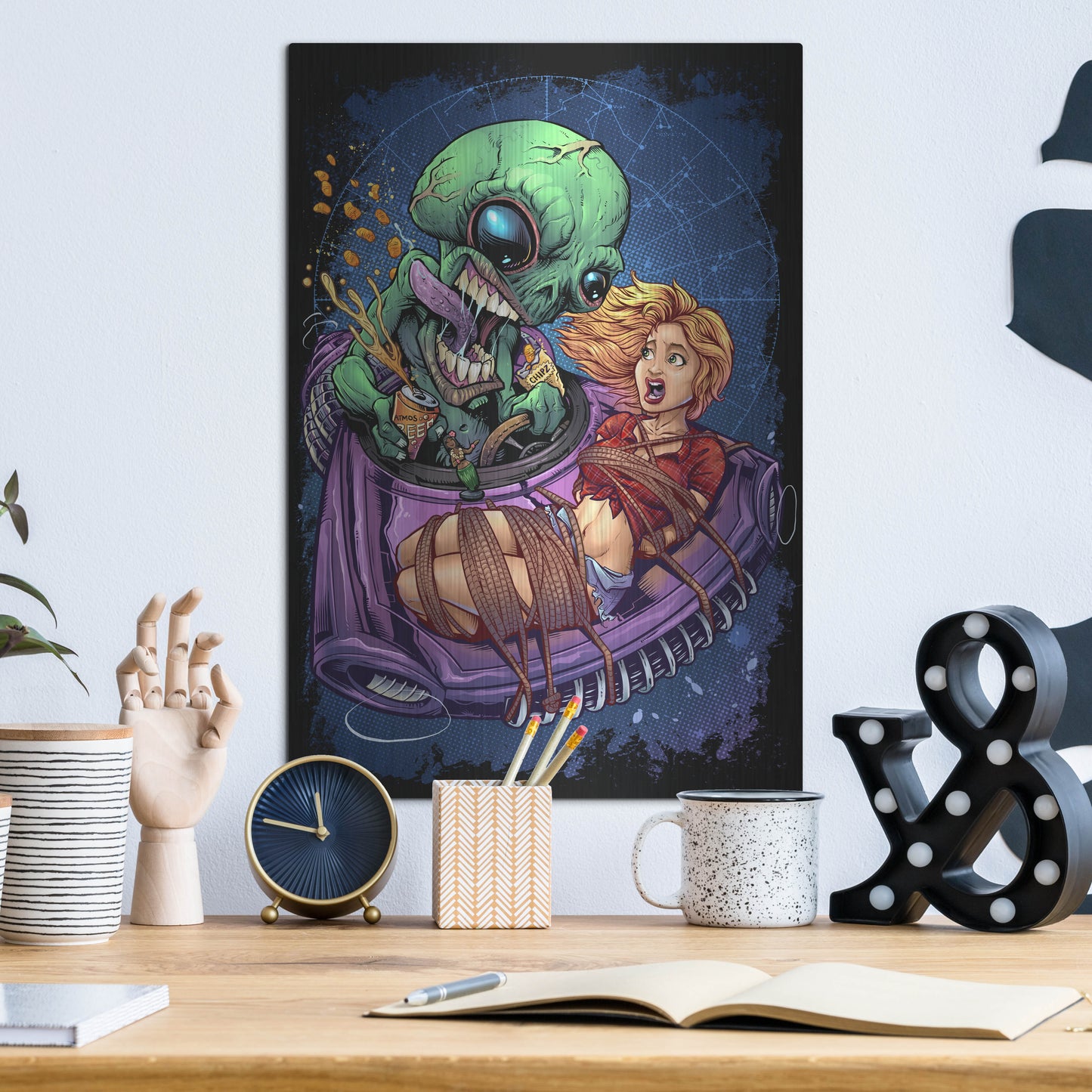 Luxe Metal Art 'Take Out' by Flyland Designs, Metal Wall Art,12x16