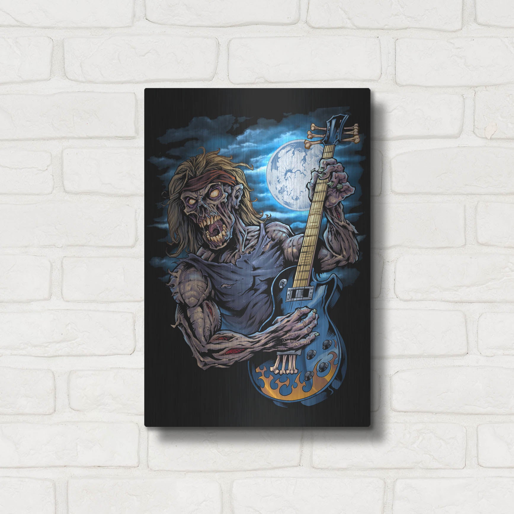 Luxe Metal Art 'Zombie Guitar Player' by Flyland Designs, Metal Wall Art,12x16