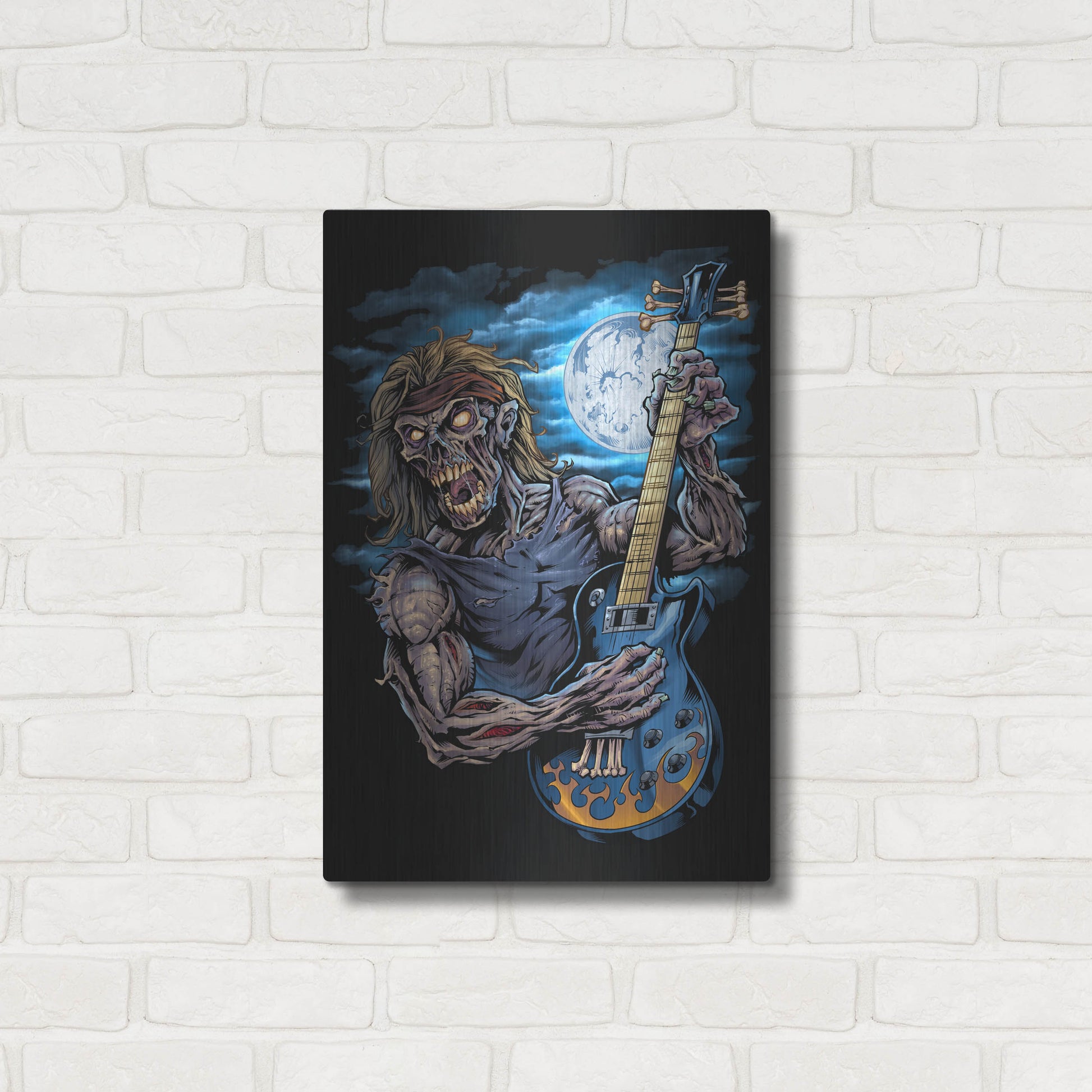 Luxe Metal Art 'Zombie Guitar Player' by Flyland Designs, Metal Wall Art,16x24