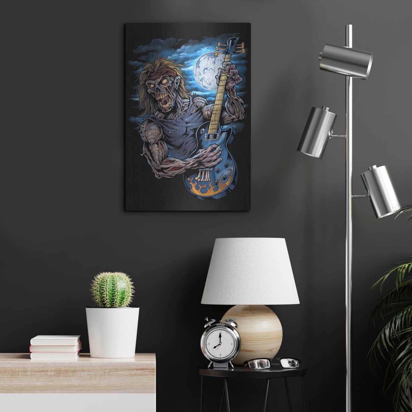 Luxe Metal Art 'Zombie Guitar Player' by Flyland Designs, Metal Wall Art,16x24