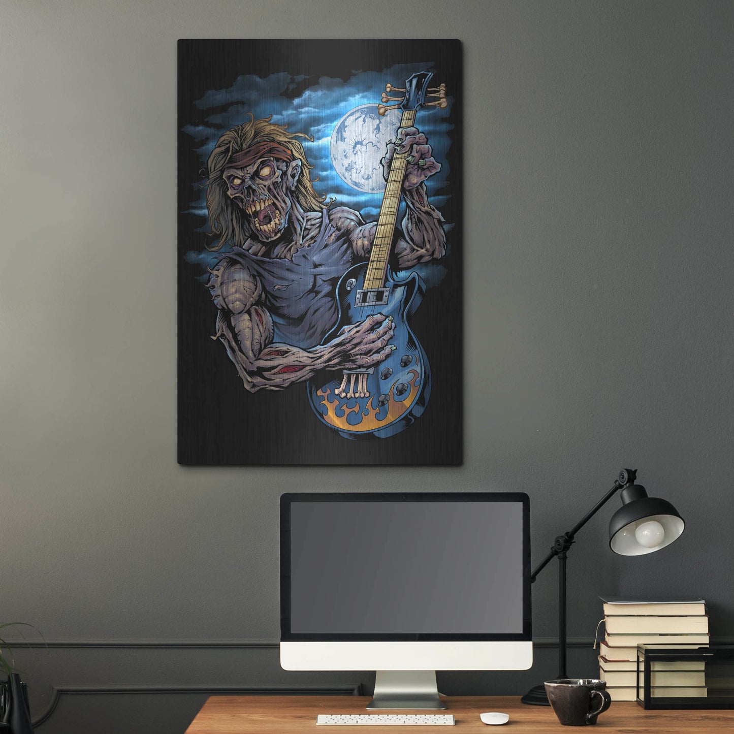 Luxe Metal Art 'Zombie Guitar Player' by Flyland Designs, Metal Wall Art,24x36