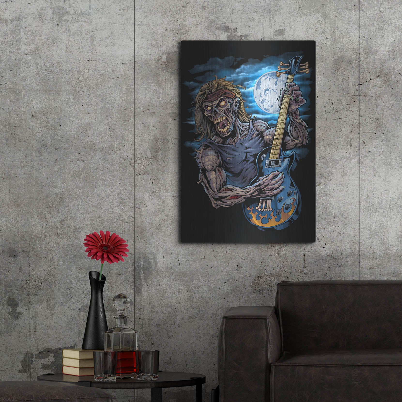 Luxe Metal Art 'Zombie Guitar Player' by Flyland Designs, Metal Wall Art,24x36