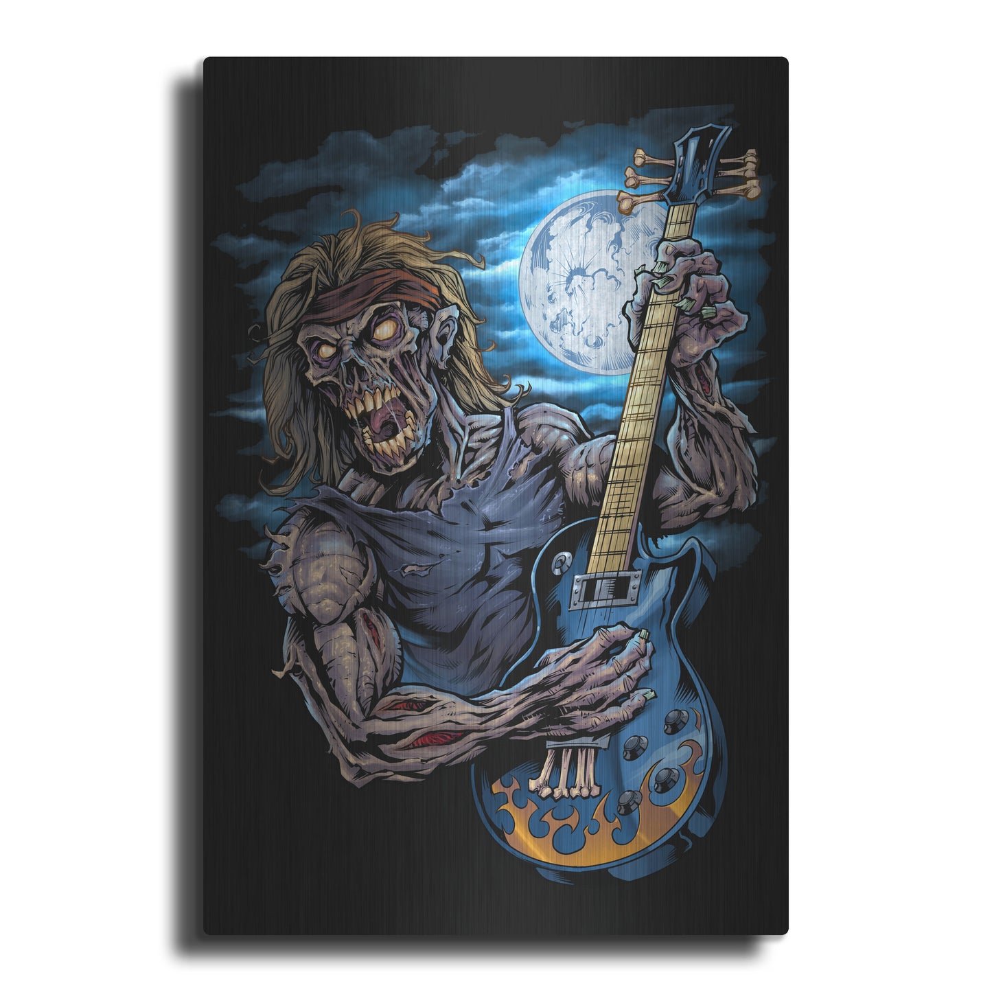 Luxe Metal Art 'Zombie Guitar Player' by Flyland Designs, Metal Wall Art