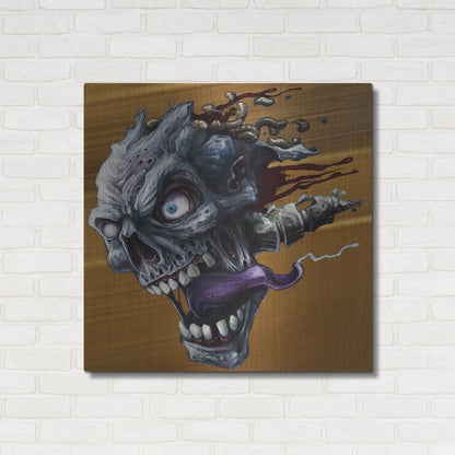Luxe Metal Art 'Zombie Head' by Flyland Designs, Metal Wall Art,36x36