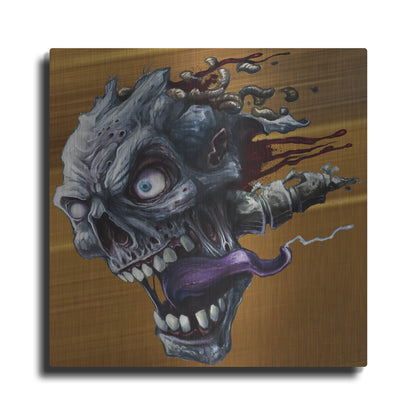 Luxe Metal Art 'Zombie Head' by Flyland Designs, Metal Wall Art