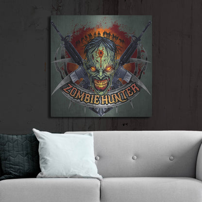 Luxe Metal Art 'Zombie Hunter Logo Template' by Flyland Designs, Metal Wall Art,36x36