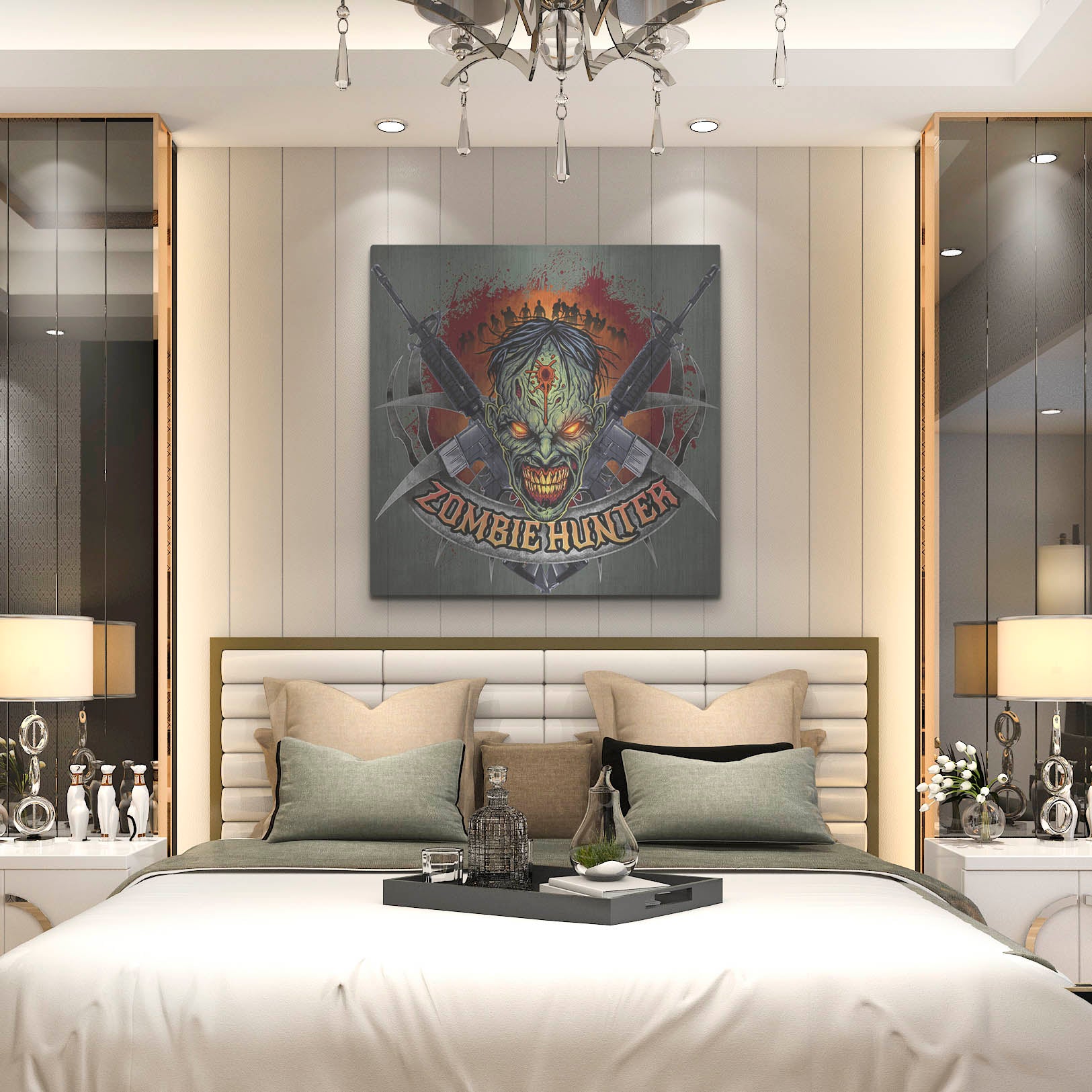 Luxe Metal Art 'Zombie Hunter Logo Template' by Flyland Designs, Metal Wall Art,36x36