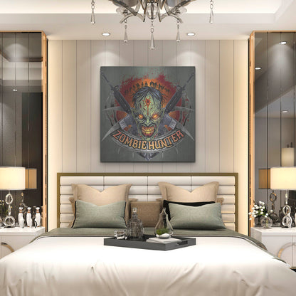 Luxe Metal Art 'Zombie Hunter Logo Template' by Flyland Designs, Metal Wall Art,36x36