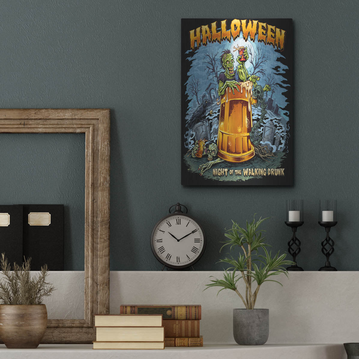 Luxe Metal Art 'Zombie In Beer Glass' by Flyland Designs, Metal Wall Art,12x16