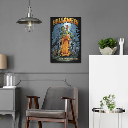 Luxe Metal Art 'Zombie In Beer Glass' by Flyland Designs, Metal Wall Art,16x24