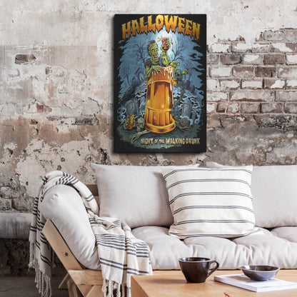 Luxe Metal Art 'Zombie In Beer Glass' by Flyland Designs, Metal Wall Art,24x36