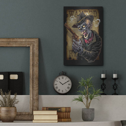 Luxe Metal Art 'Zombie Outlaw With Revolver' by Flyland Designs, Metal Wall Art,12x16