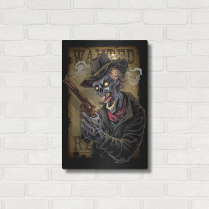 Luxe Metal Art 'Zombie Outlaw With Revolver' by Flyland Designs, Metal Wall Art,16x24