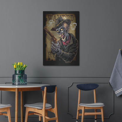 Luxe Metal Art 'Zombie Outlaw With Revolver' by Flyland Designs, Metal Wall Art,24x36