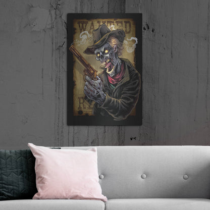 Luxe Metal Art 'Zombie Outlaw With Revolver' by Flyland Designs, Metal Wall Art,24x36