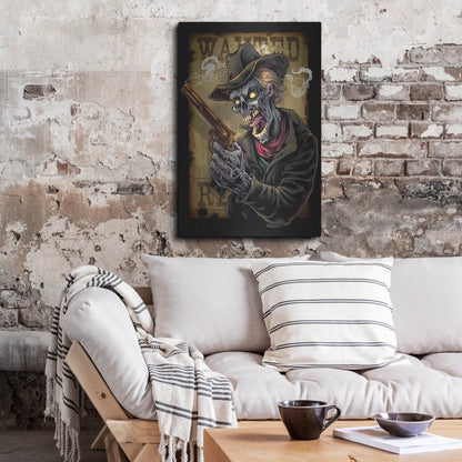 Luxe Metal Art 'Zombie Outlaw With Revolver' by Flyland Designs, Metal Wall Art,24x36