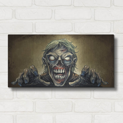 Luxe Metal Art 'Zombie Reaching Out' by Flyland Designs, Metal Wall Art,24x12