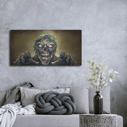 Luxe Metal Art 'Zombie Reaching Out' by Flyland Designs, Metal Wall Art,48x24