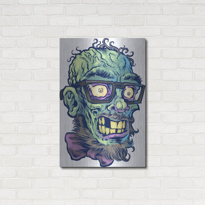 Luxe Metal Art 'Zombie Pattern Head 02' by Flyland Designs, Metal Wall Art,24x36