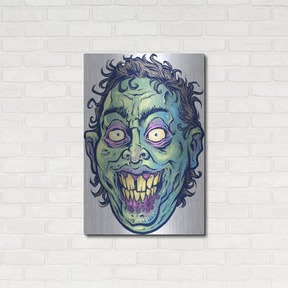 Luxe Metal Art 'Zombie Pattern Head 06' by Flyland Designs, Metal Wall Art,24x36