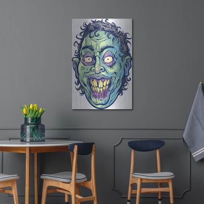 Luxe Metal Art 'Zombie Pattern Head 06' by Flyland Designs, Metal Wall Art,24x36