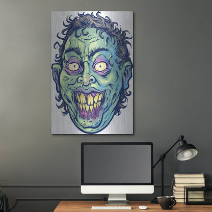 Luxe Metal Art 'Zombie Pattern Head 06' by Flyland Designs, Metal Wall Art,24x36