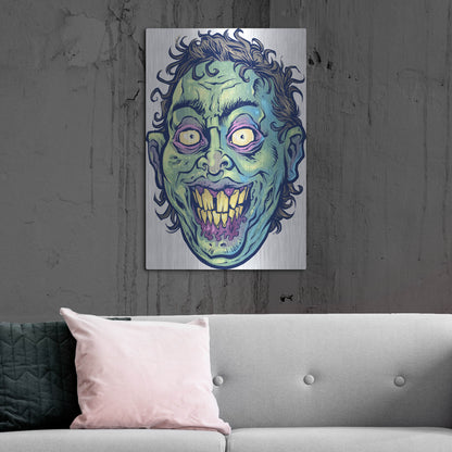 Luxe Metal Art 'Zombie Pattern Head 06' by Flyland Designs, Metal Wall Art,24x36