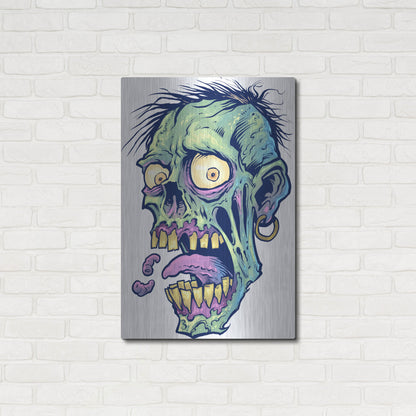 Luxe Metal Art 'Zombie Pattern Head 09' by Flyland Designs, Metal Wall Art,24x36