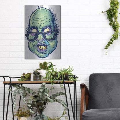 Luxe Metal Art 'Zombie Pattern Head 10' by Flyland Designs, Metal Wall Art,12x16
