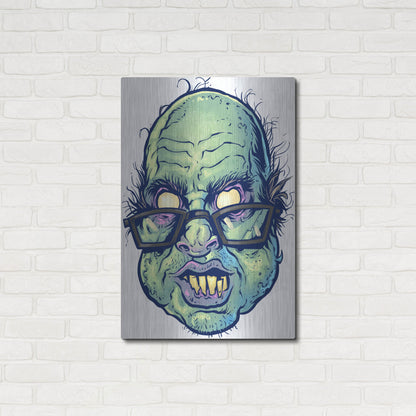 Luxe Metal Art 'Zombie Pattern Head 10' by Flyland Designs, Metal Wall Art,24x36