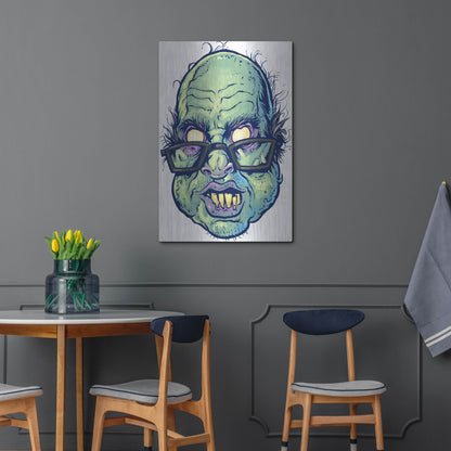 Luxe Metal Art 'Zombie Pattern Head 10' by Flyland Designs, Metal Wall Art,24x36