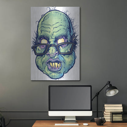 Luxe Metal Art 'Zombie Pattern Head 10' by Flyland Designs, Metal Wall Art,24x36