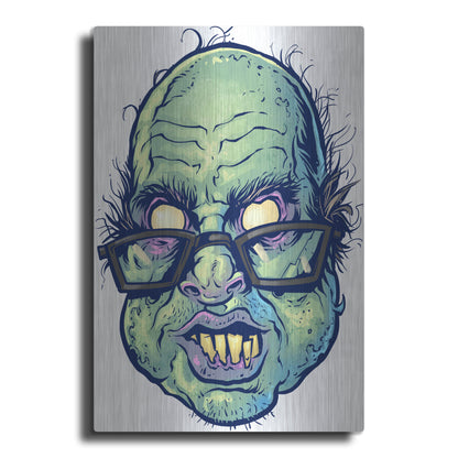 Luxe Metal Art 'Zombie Pattern Head 10' by Flyland Designs, Metal Wall Art