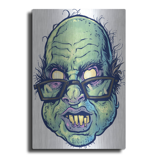Luxe Metal Art 'Zombie Pattern Head 10' by Flyland Designs, Metal Wall Art