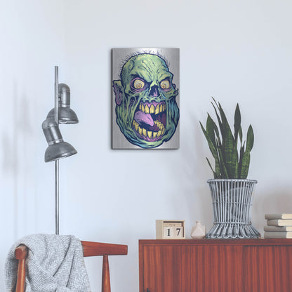 Luxe Metal Art 'Zombie Pattern Head 12' by Flyland Designs, Metal Wall Art,16x24
