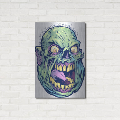 Luxe Metal Art 'Zombie Pattern Head 12' by Flyland Designs, Metal Wall Art,24x36